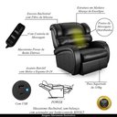 Ver imagem 6 de Poltrona do Papai Reclinável Napoli Power Touch Massagem Pu Preto Brilho Fh1