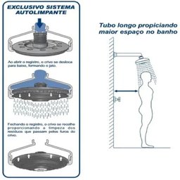 Chuveiro Ducha Autolimpante Para Aquecedor Solar/Gás - 3