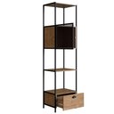 Ver imagem 4 de Estante Livreiro 1 Porta 1 Gaveta Estilo Industrial York Vermont/Preto - Artesano