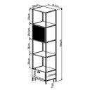 Ver imagem 5 de Estante Livreiro 1 Porta 1 Gaveta Estilo Industrial York Vermont/Preto - Artesano