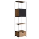 Ver imagem 2 de Estante Livreiro 1 Porta 1 Gaveta Estilo Industrial York Vermont/Preto - Artesano
