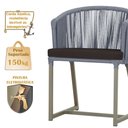 Ver imagem 4 de Mesa com 4 Cadeiras de Jantar Roma 100cm e Noronha em Aluminío Fendi Corda Nautica Estofado 9 Trama