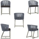 Ver imagem 5 de Mesa com 4 Cadeiras de Jantar Roma 100cm e Noronha em Aluminío Fendi Corda Nautica Estofado 9 Trama