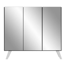 Sapateira Retrô com Espelho 3 Portas Nina Multimóveis MP6022 Preta/Branca - 6 Sapateira Retrô com Espelho 3 Portas Nina Multimóveis MP6022 Preta/Branca - 6