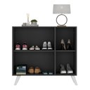 Ver imagem 5 de Sapateira Retrô com Espelho 3 Portas Nina Multimóveis MP6022 Preta/Branca