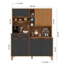 Ver imagem 3 de Armário de Cozinha Frisado 7 Portas 1 Gaveta 160cm Roma Marrom/Freijó/Chumbo