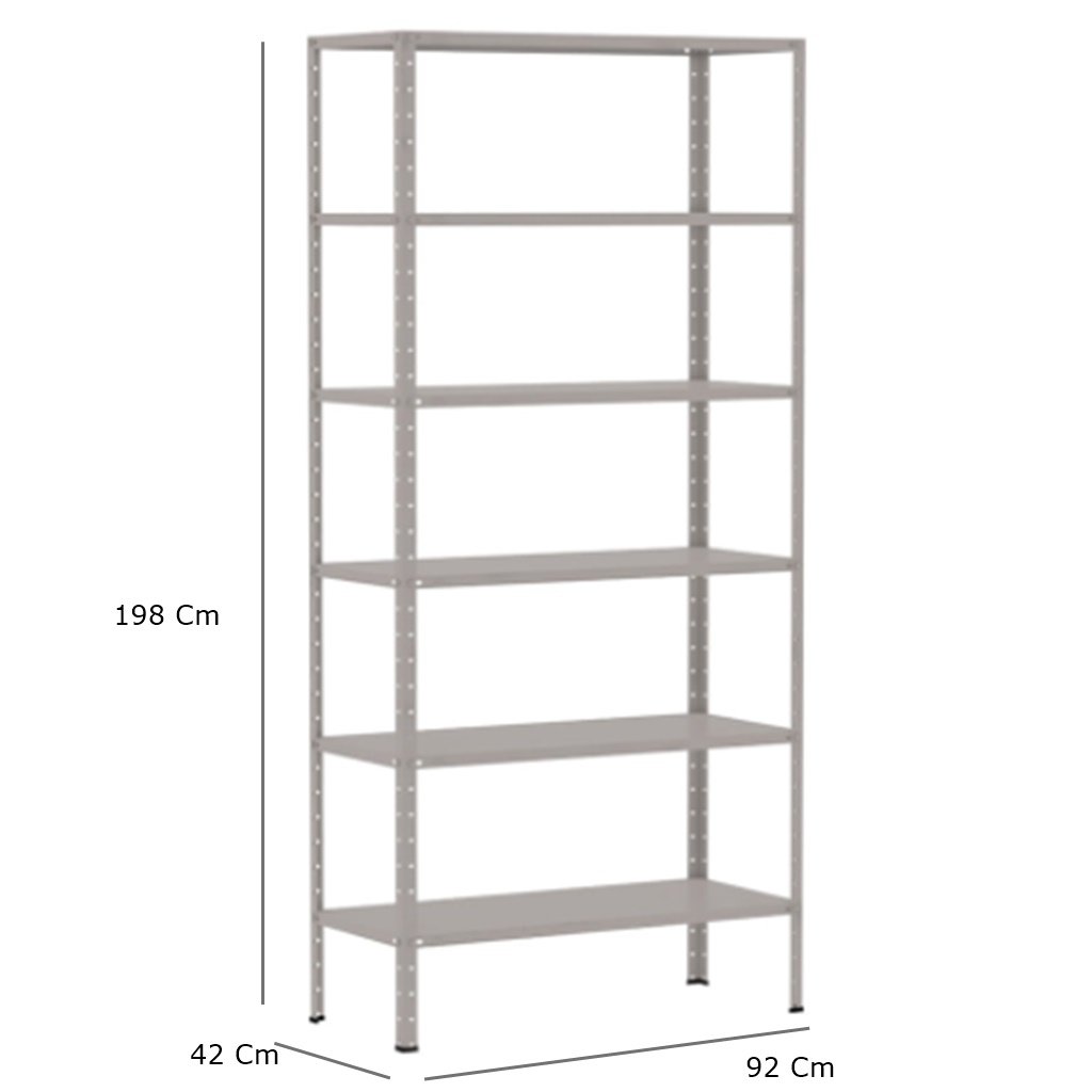Estante de Aço Para Livros Leve 42 Cm Cinza - 10009 - 4