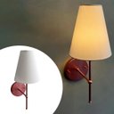 Ver imagem 3 de Arandela de Parede Clássica Alumínio com Cúpula Tecido Algodão Ref 05