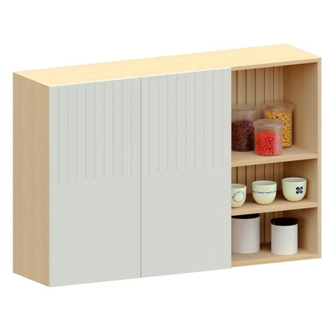 Armário de Cozinha 120cm 2 Portas Pierre Carvalho/cinza L01 - Mpozenato