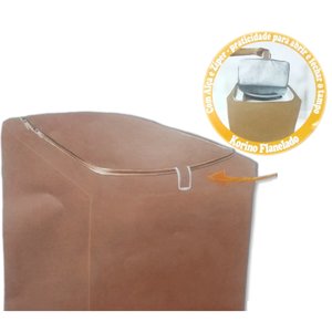 Capa para Maquina de Lavar Zíper - Tam. G - Marrom - Capa de maquina lavar ziper -Todas 8kg a 18kg -
