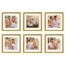 Ver imagem 2 de Kit 6 Quadros Porta Retrato Foto 15x15 Paspatur Branco 22x22:Moldura Marfim