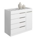 Ver imagem 1 de Cômoda 5 Gavetas com Porta Jóia Branco - Aramóveis