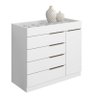 Cômoda 5 Gavetas com Porta Jóia Branco - Aramóveis - 1
