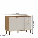 Ver imagem 4 de Balcão de Cozinha para Pia com Tampo 2 Gav e Frentes em MDF Americana Provence Cinamomo/Off White