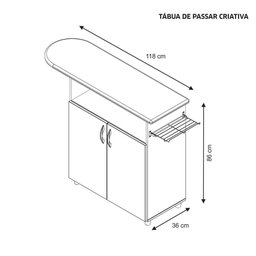 Mesa de Passar Criativa Branco Notável Móveis Branco - 4