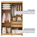 Ver imagem 6 de Guarda-Roupa Casal 4 Portas 2 Gavetas com Espelho 100% MDF Jandaia Marrom/Cinamomo