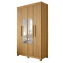 Ver imagem 3 de Guarda-Roupa Casal 4 Portas 2 Gavetas com Espelho 100% MDF Jandaia Marrom/Cinamomo