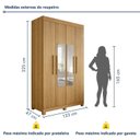 Ver imagem 4 de Guarda-Roupa Casal 4 Portas 2 Gavetas com Espelho 100% MDF Jandaia Marrom/Cinamomo