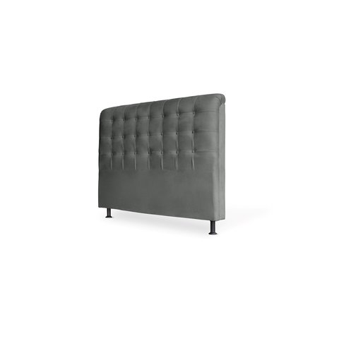 Cabeceira De Cama Box Ana King 195cm X 118cm Suede Cinza Ms Decor