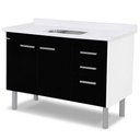Ver imagem 1 de Armário Cozinha 116,2cm Valenza Tp 42 Texturizado Preto 560142 A.j. Rorato