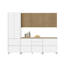 Ver imagem 1 de Cozinha 100% Mdf 5 Peças Rainha Nature/branco