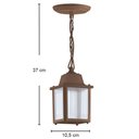 Ver imagem 2 de Pendente Luminária Marrom de Teto 37cm Colonial Vintage Externo Interno