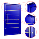 Ver imagem 2 de Porta Pivotante Alumínio Lambril Premium c/Pux.Esq. Elite Azul 240x130 Brimak