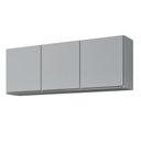 Ver imagem 1 de Armário de Cozinha Aéreo 150cm 3 Portas Argélia Cinza Claro - Lumil Lumil Móveis