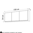 Ver imagem 4 de Armário de Cozinha Aéreo 150cm 3 Portas Argélia Cinza Claro - Lumil Lumil Móveis