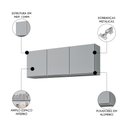 Ver imagem 3 de Armário de Cozinha Aéreo 150cm 3 Portas Argélia Cinza Claro - Lumil Lumil Móveis