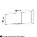 Ver imagem 4 de Armário de Cozinha Aéreo 150cm 3 Portas Argélia Cinza Claro - Lumil Lumil Móveis