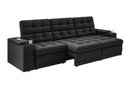 Ver imagem 3 de Sofá Confort Premium 2,30m Assento Retrátil e Reclinável Porta Copos e USB Suede Preto - Xflex