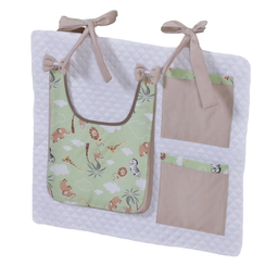 Porta Treco e Fralda Organizador Quarto de Bebê Menino Menina 1 Peça com Laço:safari Verde - 2