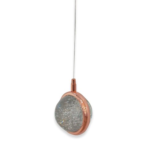 Pendente 12cm 6w 3000k Bivolt Metal e Cristal Rose