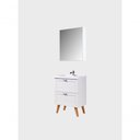 Ver imagem 5 de Gabinete para Banheiro com Cuba e Armario 60cm Retro Mdf Branco Milano - On Móveis