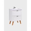 Ver imagem 7 de Gabinete para Banheiro com Cuba e Armario 60cm Retro Mdf Branco Milano - On Móveis