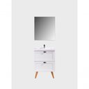 Ver imagem 4 de Gabinete para Banheiro com Cuba e Armario 60cm Retro Mdf Branco Milano - On Móveis
