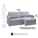 Ver imagem 4 de Sofá-cama Retrátil e Reclinável com Baú 2 Lugares 200cm Utila