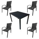 Ver imagem 5 de Conjunto Mesa Retangular 1.20x0.80 com 4 Cadeiras Roma em Alumínio Área Externa Preto