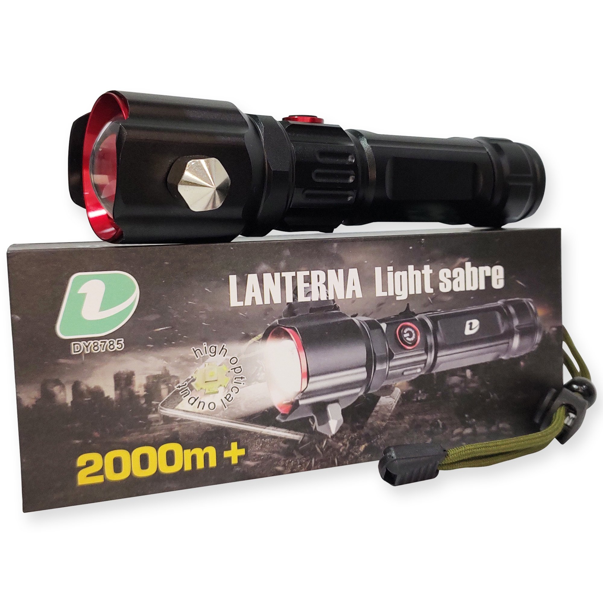 LANTERNA DE MÃO EDC SUPER LED CREE V3 DE ALTO BRILHO  COM CORTA CINTO E QUEBRA VIDRO NA CABEÇA - 4