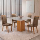 Ver imagem 7 de Mesa de Jantar Eloise 90cm Tampo MDF Vidro Canto Copo com 4 Cadeiras Lorena