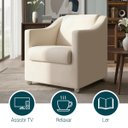 Ver imagem 5 de Poltrona Decorativa Mila Confortável para Sala Recepção Manicure Barbearia Consultório Pés Cromado