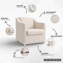 Ver mais imagens de Poltrona Decorativa Mila Confortável para Sala Recepção Manicure Barbearia Consultório Pés Cromado