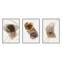 Ver imagem 1 de kit com 3 Quadros Decorativos Abstratos com Moldura e Vidro para Sala Quarto Escritório e Clínica 52