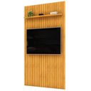 Ver imagem 2 de Painel Ripado para TV 60 pol Sala Quarto 143x240cm Lexa D05 Cedro - Lyam Decor