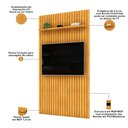 Ver imagem 4 de Painel Ripado para TV 60 pol Sala Quarto 143x240cm Lexa D05 Cedro - Lyam Decor