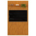 Ver imagem 3 de Painel Ripado para TV 60 pol Sala Quarto 143x240cm Lexa D05 Cedro - Lyam Decor