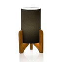 Ver imagem 2 de Abajur de Mesa Vitória Decorativo Pés Madeira Cúpula Tecido:preto