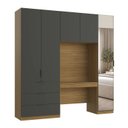 Ver imagem 2 de Guarda Roupa Modular 5 Portas com Mesa e Espelho Altezza Clean Freijó/Titânio
