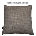 Ver imagem 3 de Kit 4 Capas de Almofada Impermeável Estampa Digital 100% Algodão Flores Branca Marrom Riscado 43CMX4